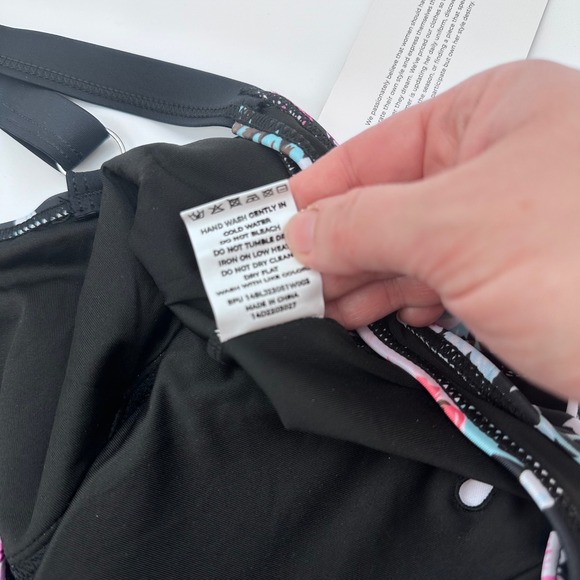 Bloomchic Floral Print Halter Tankini Top Plus Size 22-24 Black Pink Blue Yellow - Picture 6 of 11